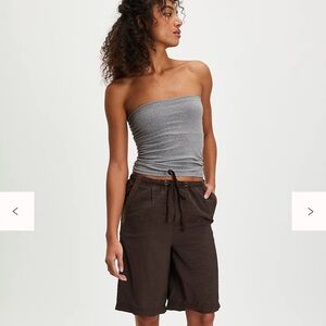 Free People Brown Bermuda Shorts Casual Style